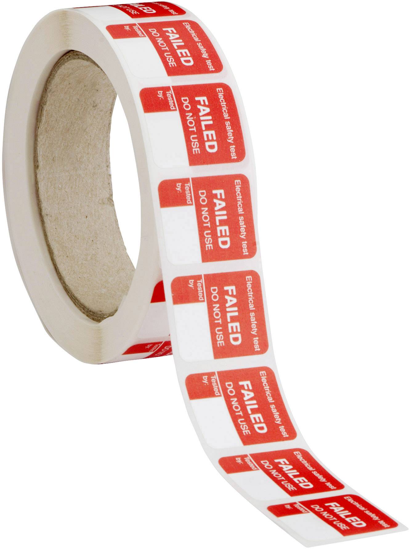 Roll with red labels saying 'FAILED DO NOT USE'.