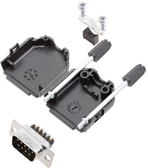 Amphenol L17DPPK09-BK+L717DE09PST D-SUB pin strip set 180 ° Number of pins: 9 Screws 1 pc(s)