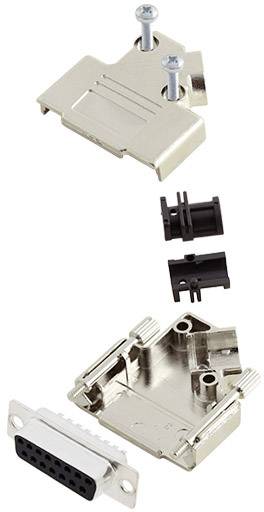 Amphenol L17D45PK-M-15+L77SDA15S D-SUB receptacle set 45 ° Number of pins: 15 Solder bucket 1 pc(s)