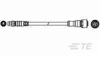TE Connectivity 1-2273109-4 Sensor/actuator cable M8, M12 Plug, straight, Socket, straight 1.50 m No. of pins (RJ): 4 1 pc(s)