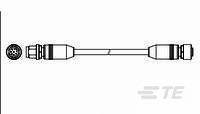 TE Connectivity 2273115-4 Sensor/actuator cable M12 Plug, straight, Socket, straight 1.50 m No. of pins (RJ): 8 1 pc(s)