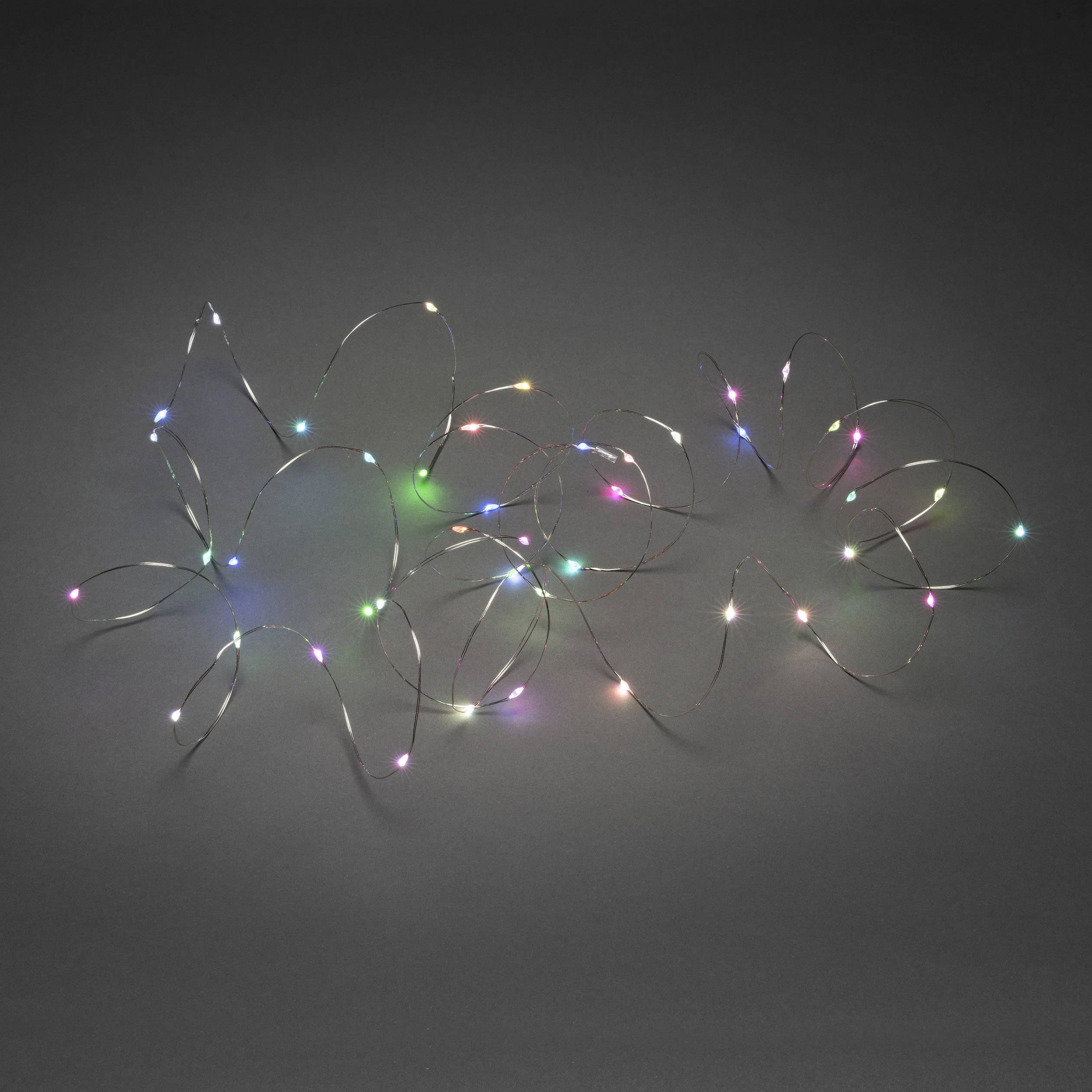 Konstsmide 6330-590 Micro holiday lights Inside mains-powered No. of bulbs 50 LED (monochrome) RGB Illuminated length: 4.9 m