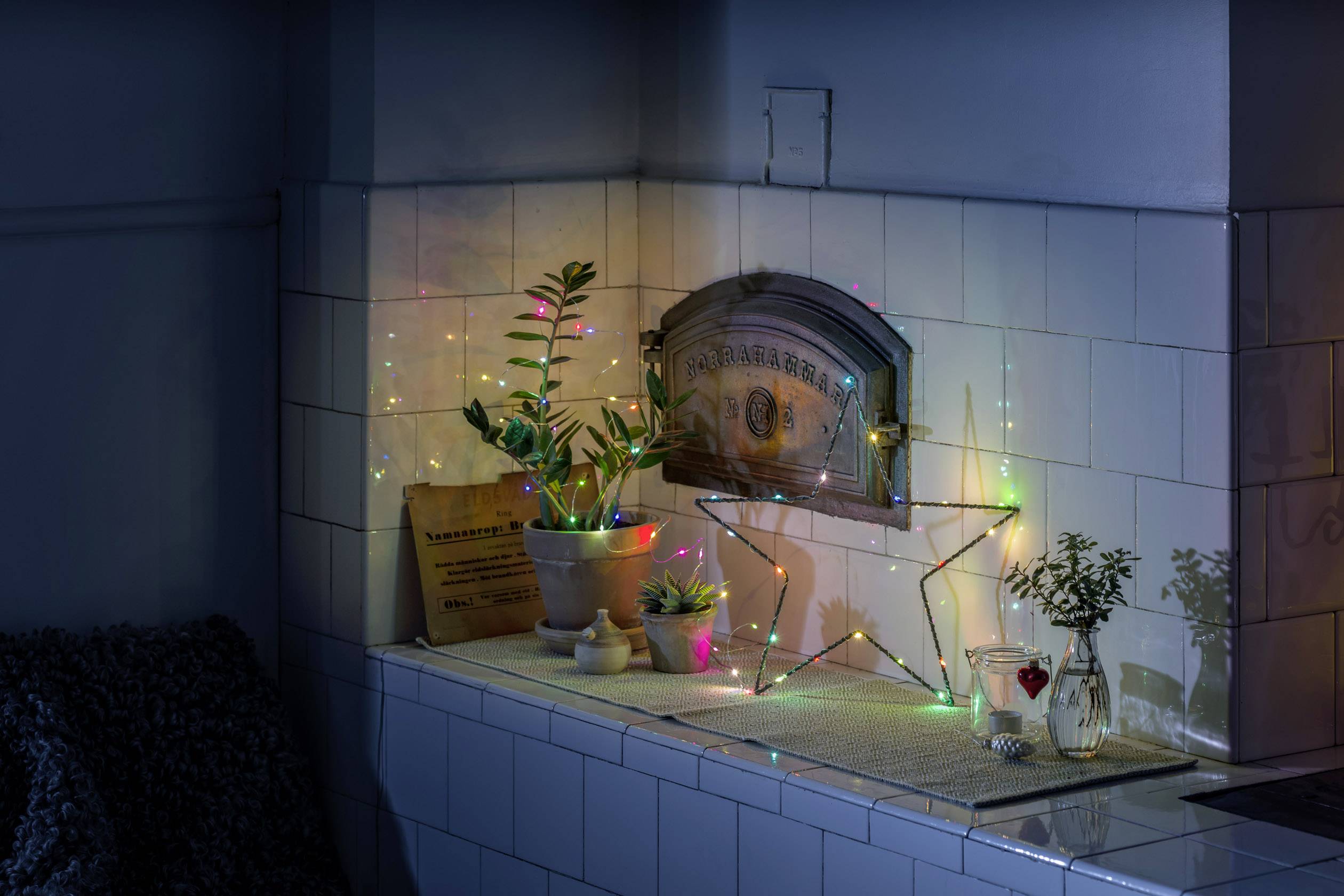 Konstsmide 6333-590 Micro holiday lights Inside mains-powered No. of bulbs 50 LED (monochrome) Multi-colour Illuminated length