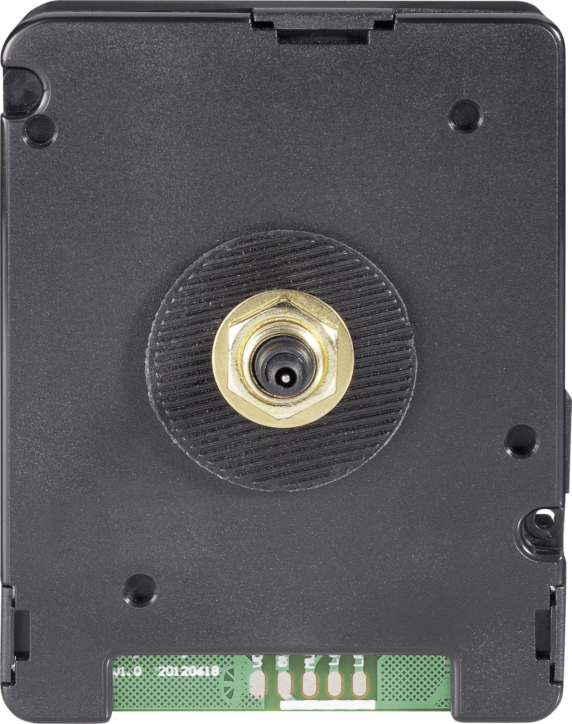 Electronic component with a black housing and metal section in the middle, possibly a clockwork mechanism or motor.