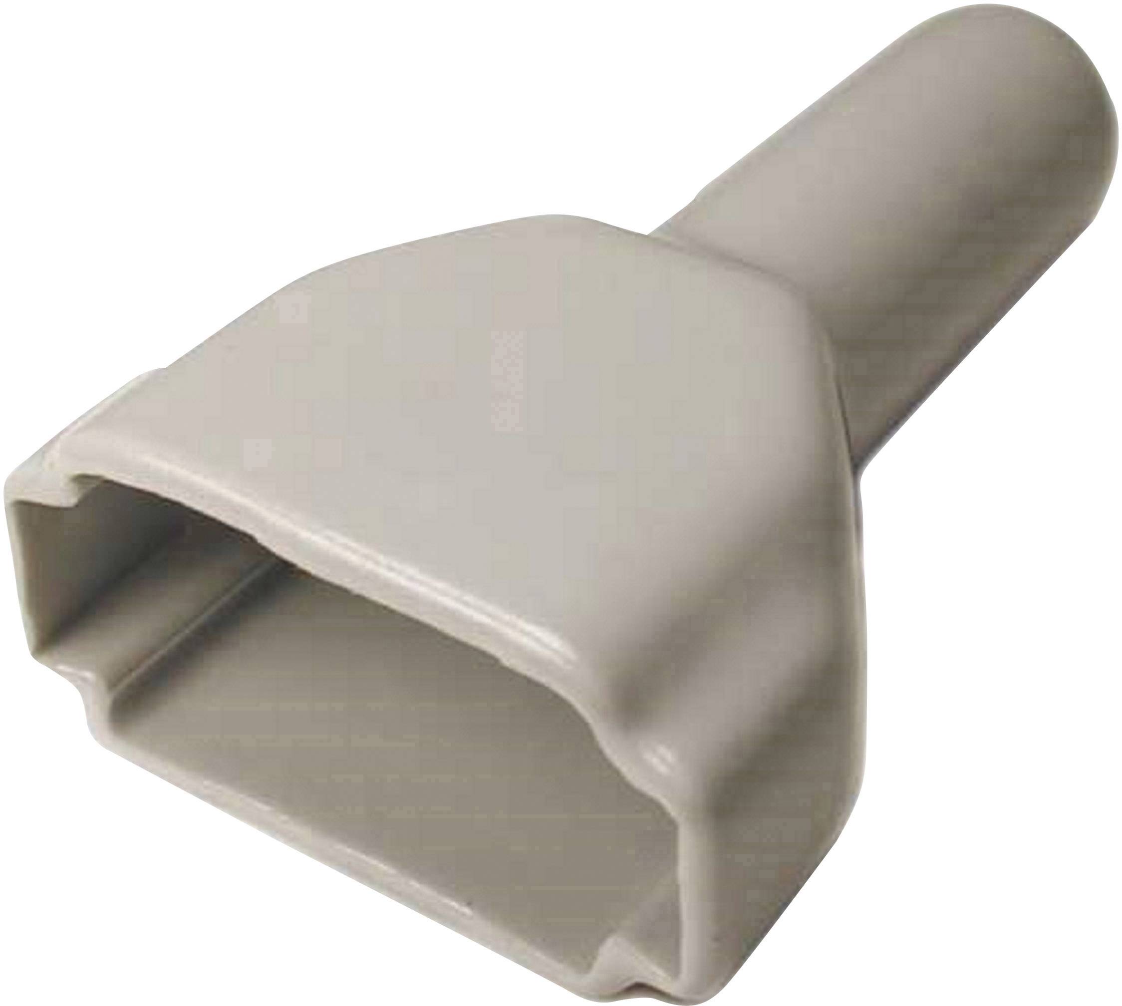 Grey plastic adapter in a rectangular shape with a circular opening, likely suitable for vacuum cleaners or hose extension.