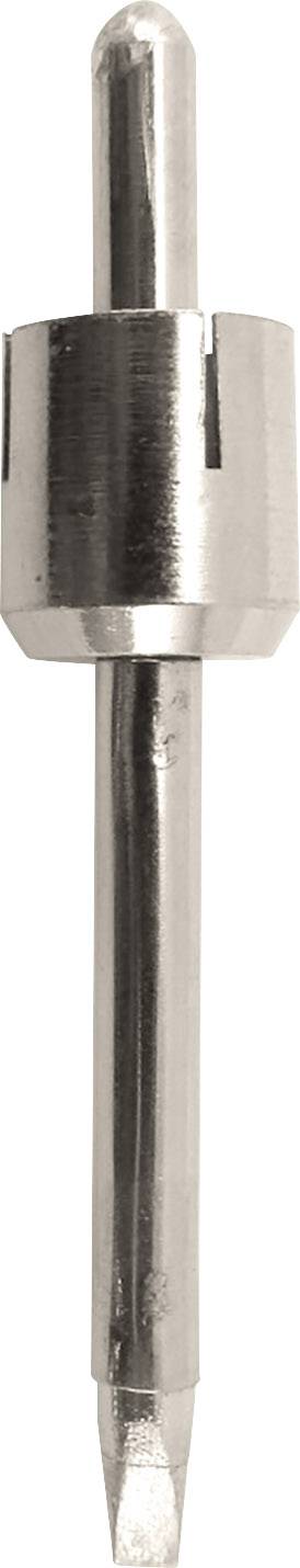 A silver drill tool with a narrow point and a broad, cylindrical handle, against a white background.