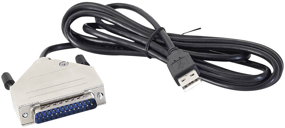 Joy-it 57CNCd25 CNC controller cable Arduino [1x USB 1.1 connector A - 1x D-SUB plug 25-pin] 1.50 m Black