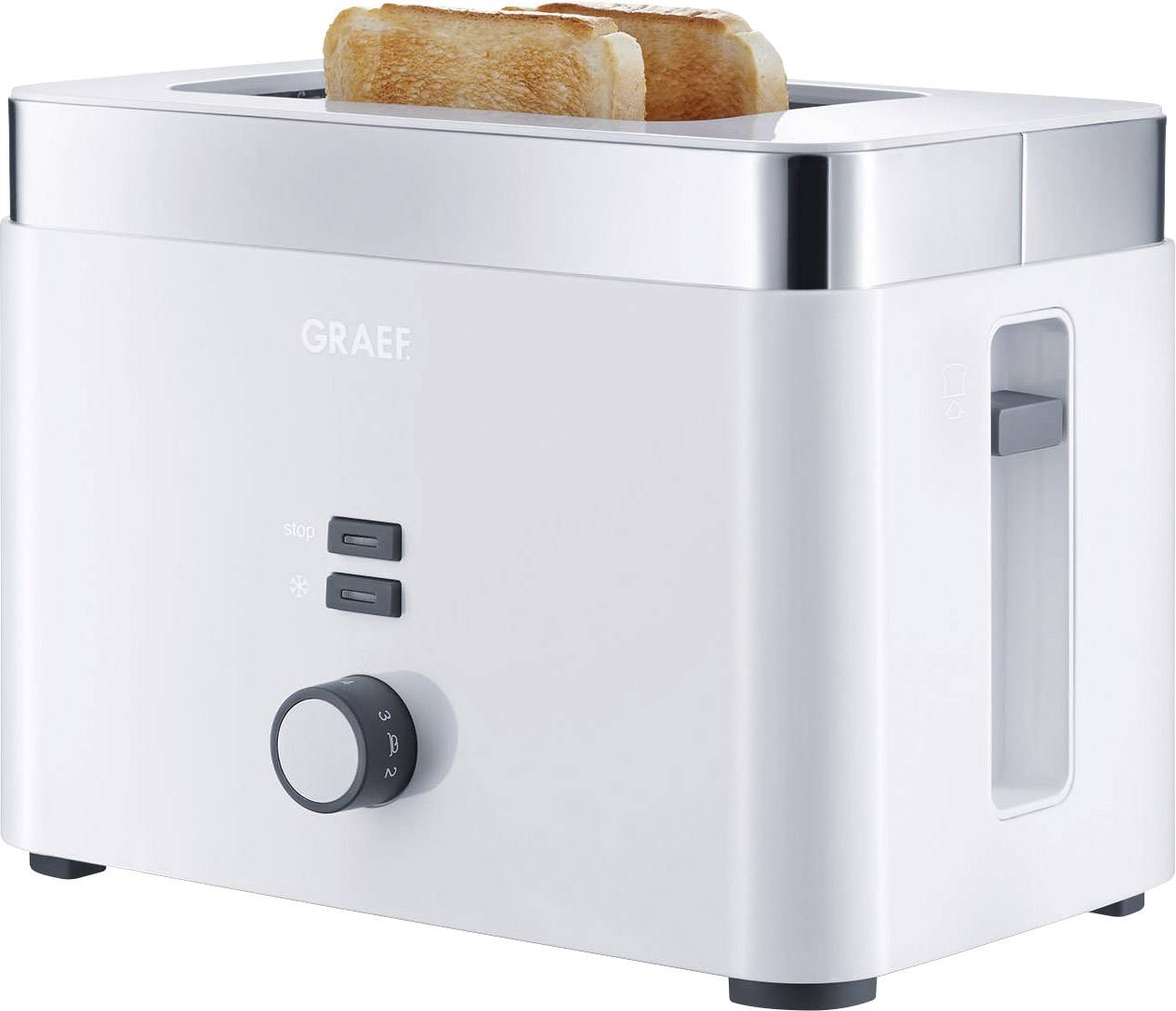 Graef TO61EU Toaster with home baking attachment White, Stainless steel