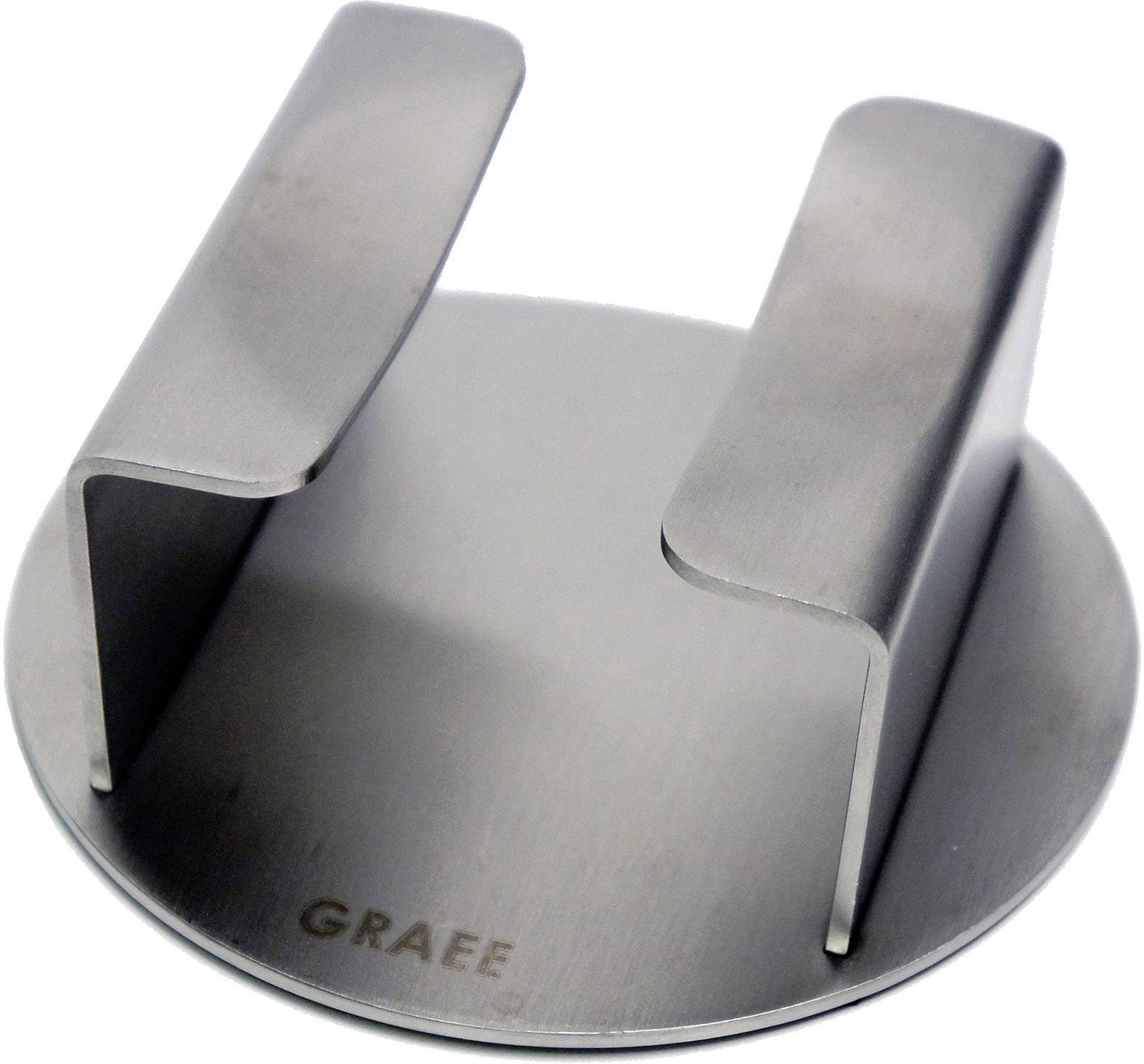 Metal tray with two handles, for safely handling food on a cold cut slicer.