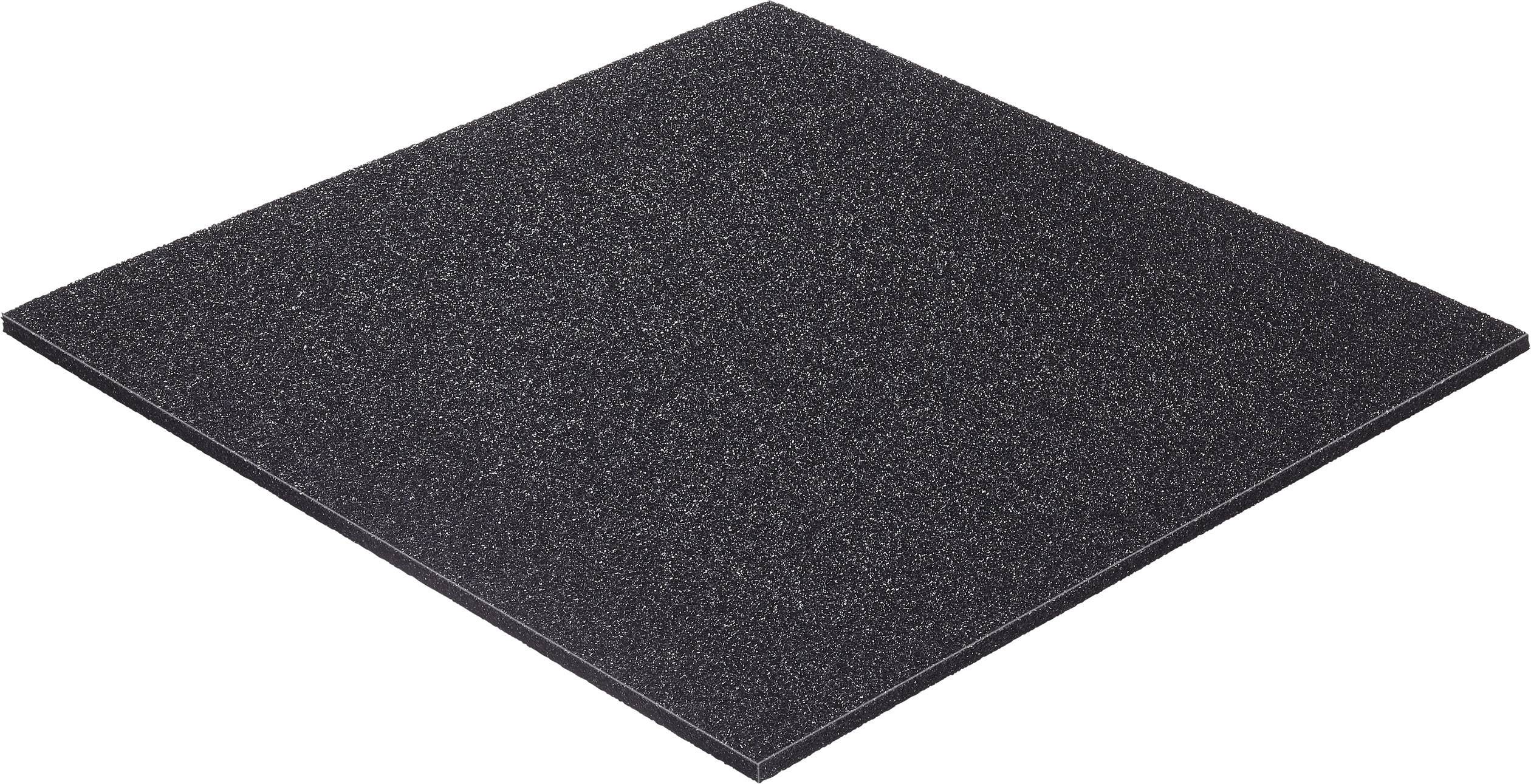 A black square foam panel, commonly used for sound absorption or insulation.