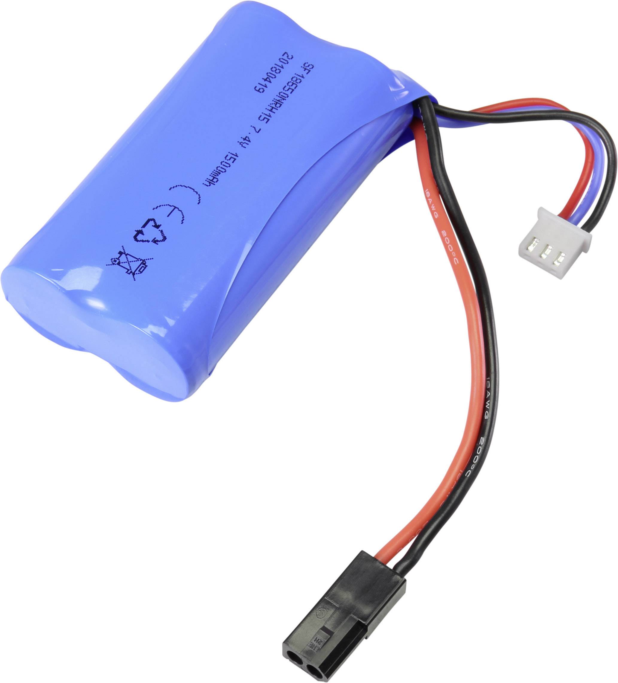 Reely Scale model battery pack (Li-ion) 7.4 V 1500 mAh No. of cells: 2 1 C Racing pack Mini plug