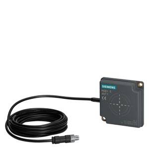 A rectangular Siemens RFID sensor with a long cable and small connector for data transmission or identification.