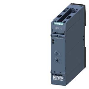 A grey Siemens SIRIUS power monitoring device with rotary knobs on the front. Model designation: 3RM1302-3AA04.