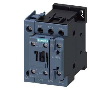 A Siemens industrial contactor from the Sirius series, for controlling electrical circuits, with multiple connection terminals.