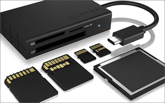 ICY BOX External memory card reader USB C® Anthracite