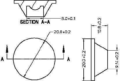 Broadcom ASMT-M030 LED optics Water clear Transparent 30 ° No. of LEDs (max.): 1 For LEDs: Broadcom®-LED Type ASMT-Mxxx
