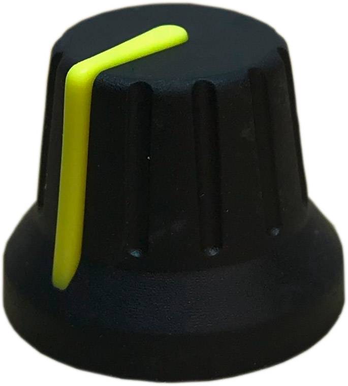 PSP 49009-Y 49009-Y Control knob + hand Black, Yellow (Ø x H) 18.8 mm x 15.24 mm