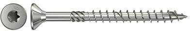 A silver-coloured universal screw with a Torx head and partial thread, shown from above and from the side.