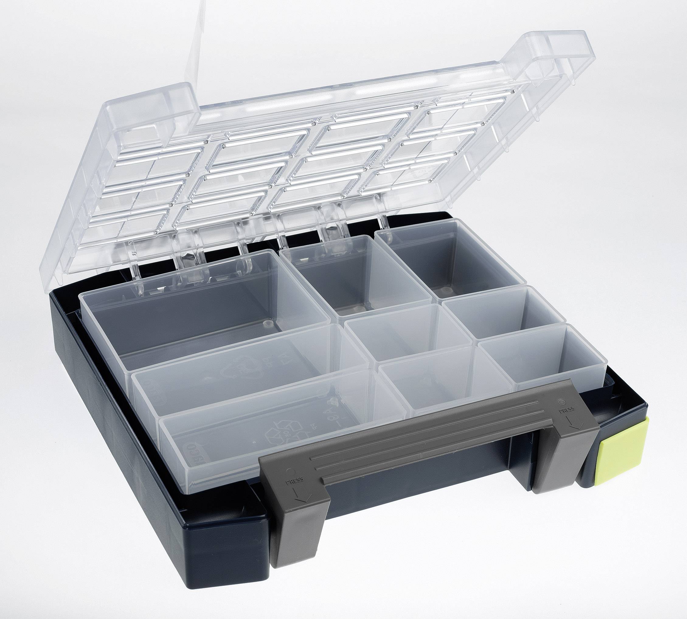 raaco Boxxser 55 4x4-9 Assortment case (W x H x D) 241 x 55 x 225 mm No. of compartments: 9 Content 1 pc(s)