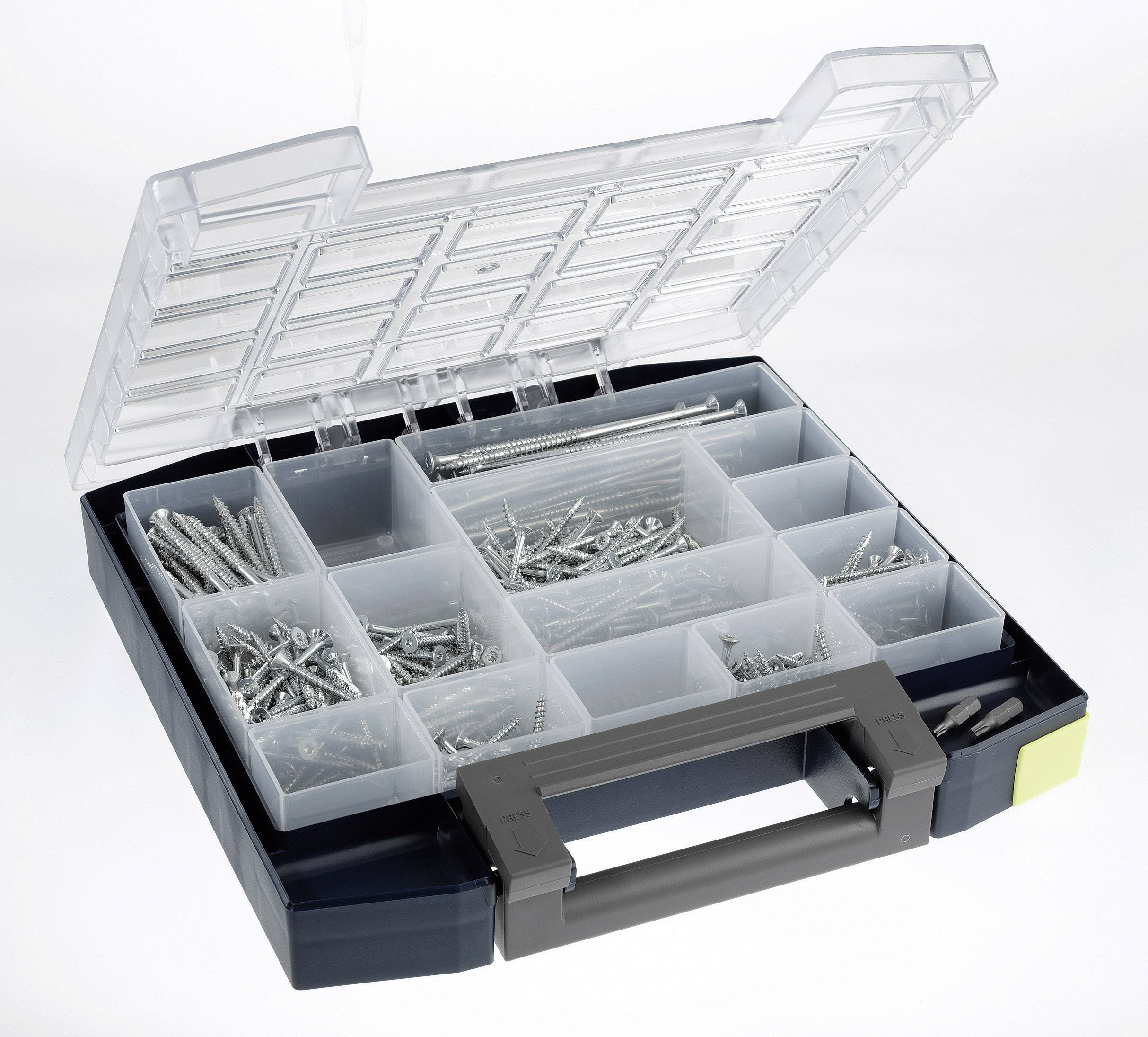 raaco Boxxser 55 5x5-15 Assortment case (W x H x D) 298 x 55 x 284 mm No. of compartments: 15 Content 1 pc(s)
