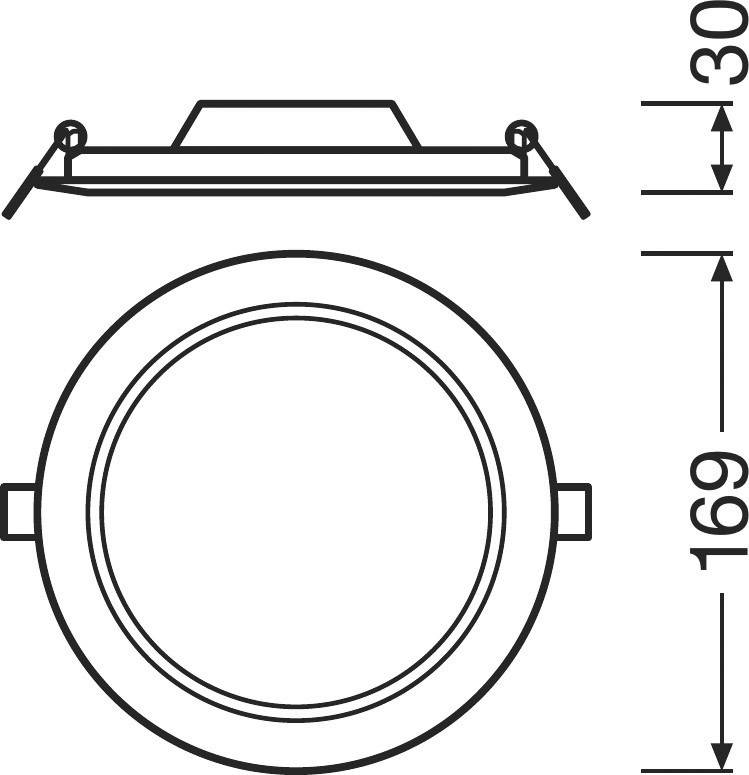 LEDVANCE 4058075079052 DOWNLIGHT SLIM ROUND (EU) LED recessed light LED (monochrome) Built-in LED 12 W White
