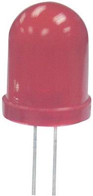 Eine rote Leuchtdiode (LED) mit zwei Anschlüssen, typisch für elektronische Schaltkreise.