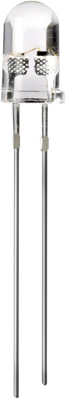 Light-emitting diode (LED) with two long metal leads.