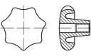 TOOLCRAFT Star knobs Brass, Plastic TO-5453913 5 pc(s)