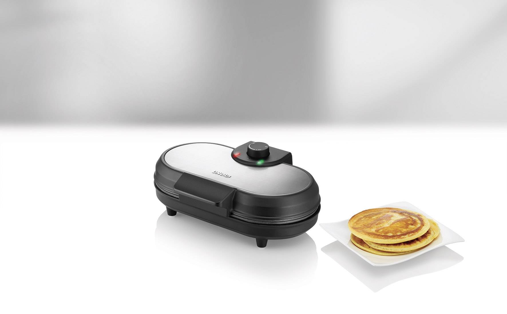 Unold 48165 Twin pancake maker Black, Stainless steel