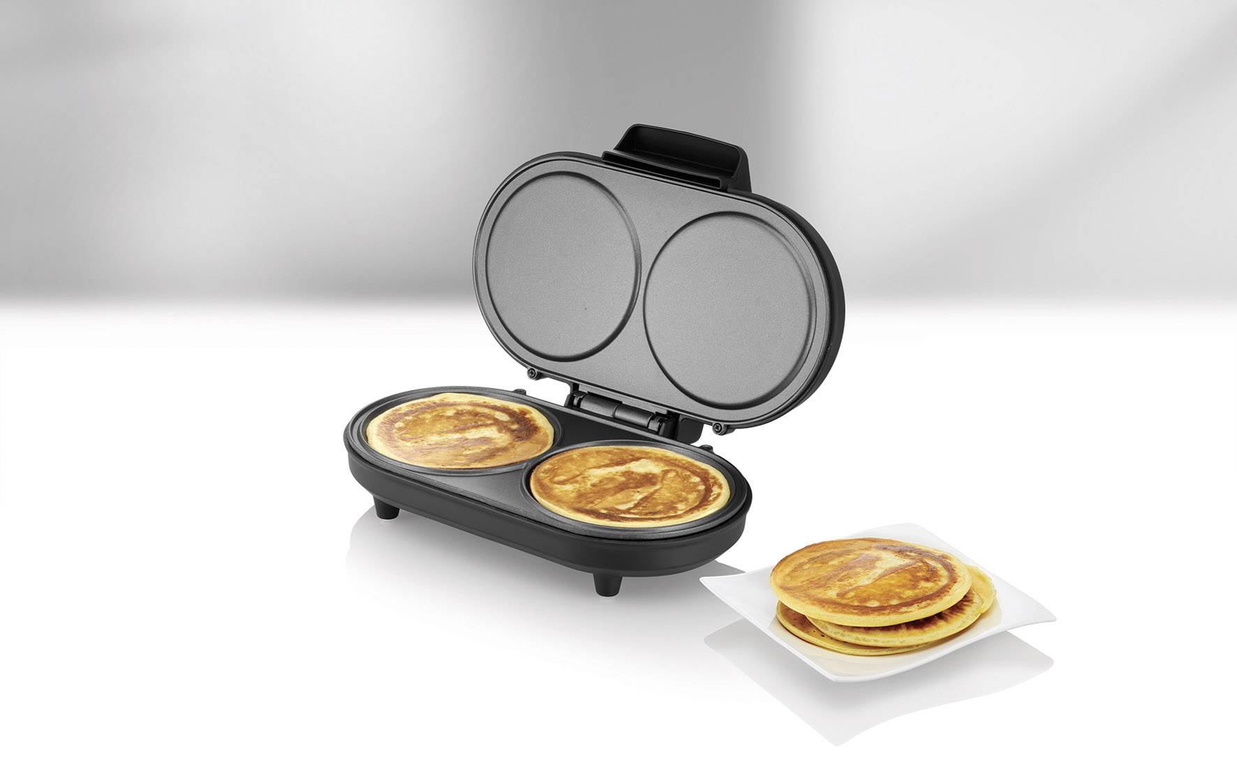 Unold 48165 Twin pancake maker Black, Stainless steel