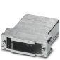 A rectangular metallic electrical connector with multiple poles, suitable for industrial applications.