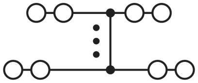 Flow chart with seven points in two rows, connected by lines and symbols to represent a logical process.