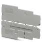 A grey electrical component designed for mounting on a DIN rail, suitable for electrical cabinet installations.