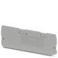 Grey bench without backrest or armrests, suitable for public spaces or courtyards.