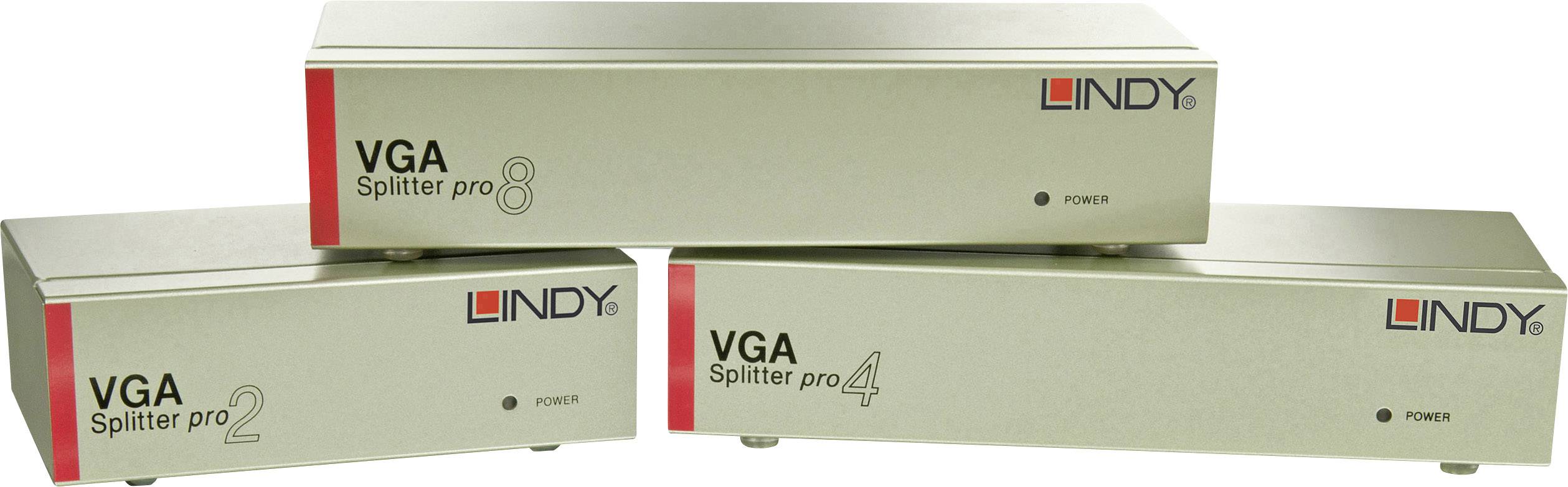 LINDY VGA Splitter Pro 1 : 4 4 ports VGA splitter 2048 x 1536 p Silver