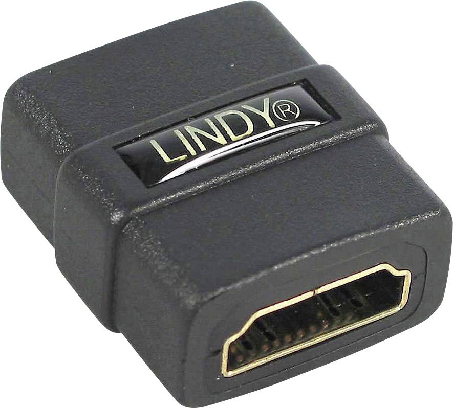 Black HDMI adapter with the 'LINDY' inscription on the front.
