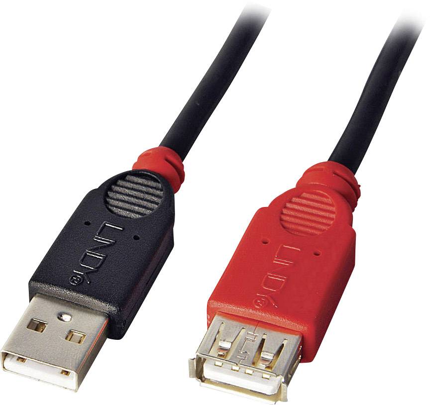 Two USB cables, one with a black plug and the other with a red plug, are lying side by side.