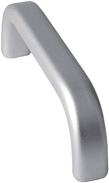 A silver-coloured furniture handle with an angled design, suitable for cabinet doors or drawers, against a white background.