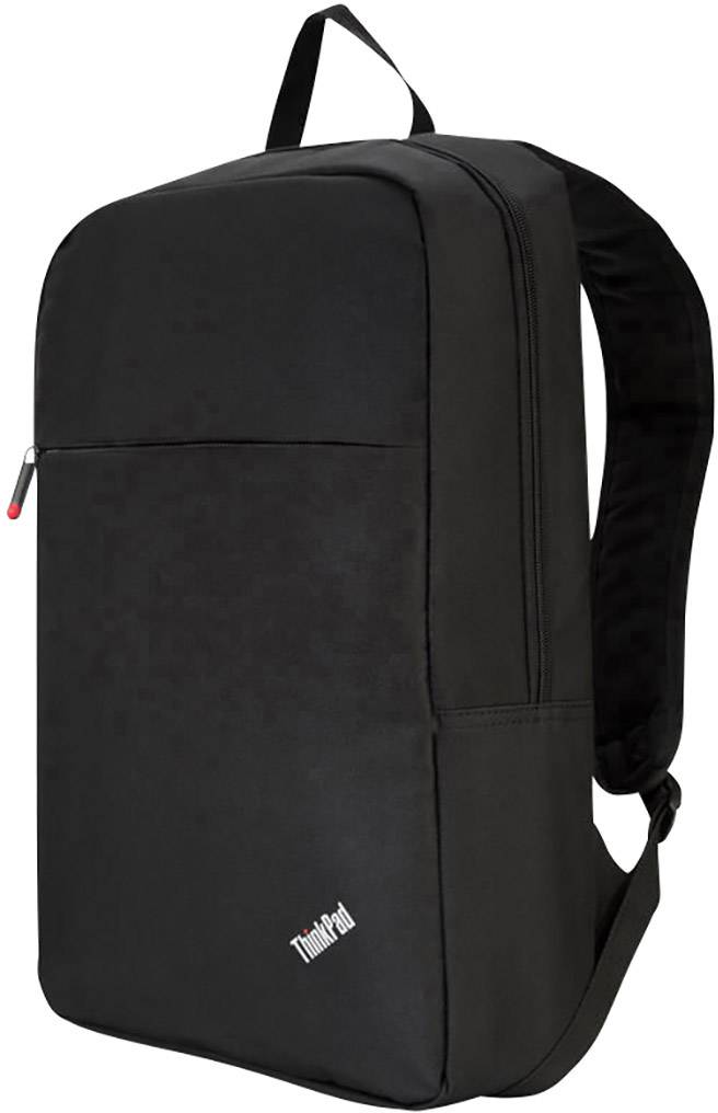Black rucksack with simple design, one main compartment, a top handle and adjustable shoulder straps.