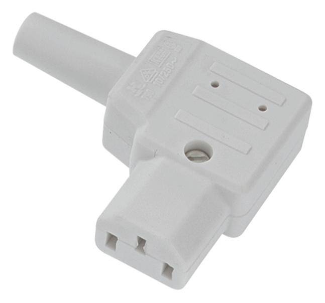 A white electric plug adapter with a T-shaped design and three connection points, suitable for use with electronic devices.