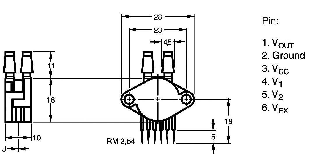 NXP Semiconductors MPX5100 DP Pressure sensor 1 pc(s) 0 kPa up to 100 kPa Print