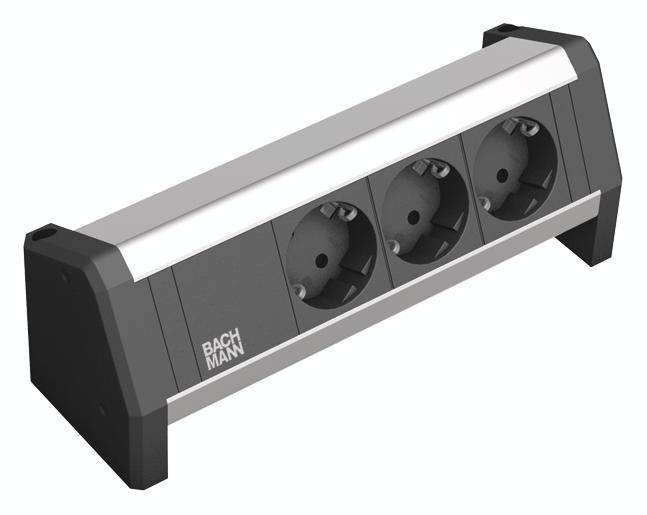 Bachmann 339.1002 Power strip (w/o switch) Aluminium , Black PG connector
