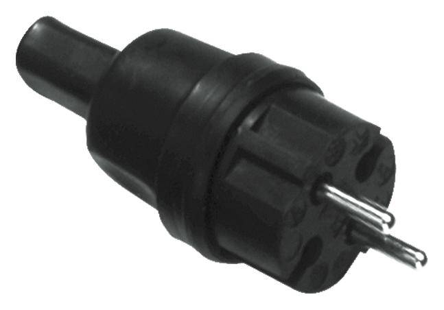 Bachmann 740.002 CEE 7/17 PG plug Rubber, Silicone 250 V Black IP44