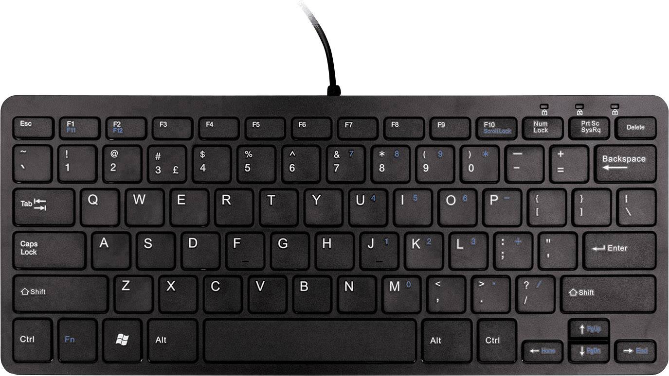R-GO Tools Compact USB Keyboard English, QWERTY Black Ergonomic