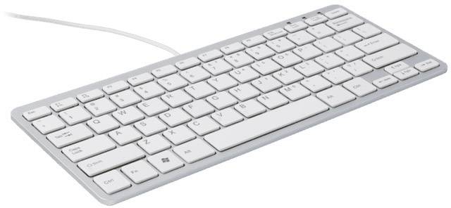 R-GO Tools Compact USB Keyboard Scandinavian, QWERTY White Ergonomic