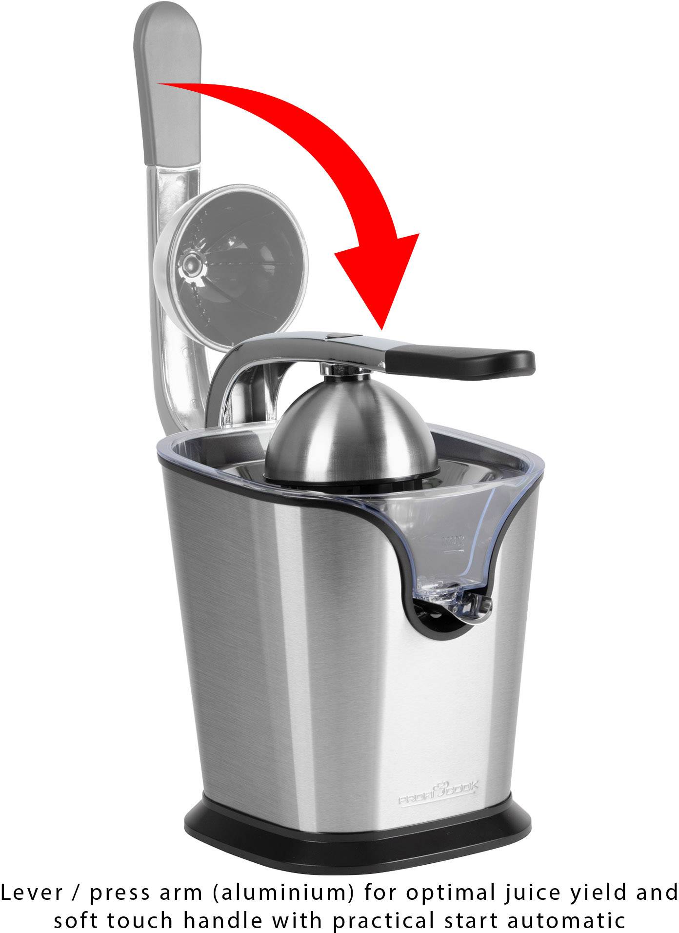 Profi Cook Lemon squeezer PC-ZP 1154 160 W Stainless steel, Black