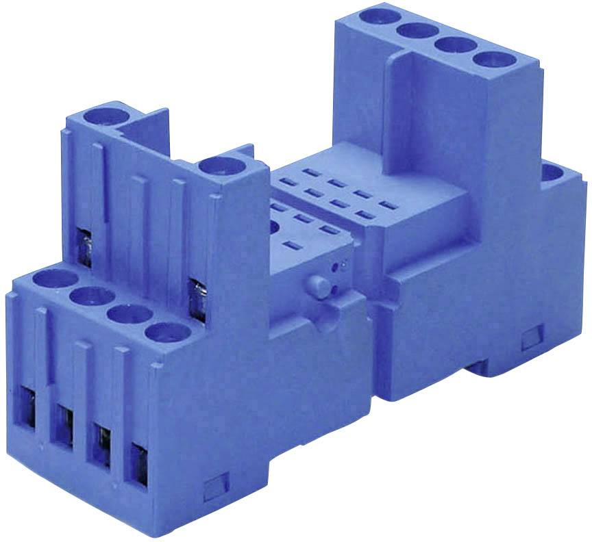 A blue, rectangular electrical connector with multiple terminals, suitable for industrial applications.