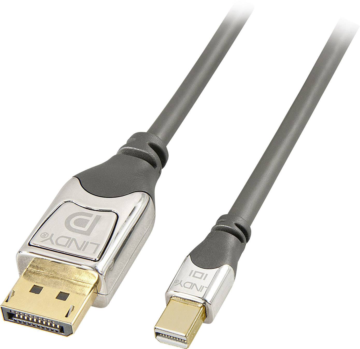 LINDY Mini DisplayPort / DisplayPort Adapter cable Mini DisplayPort plug, DisplayPort plug 3.00 m Grey 36313 DisplayPort cable