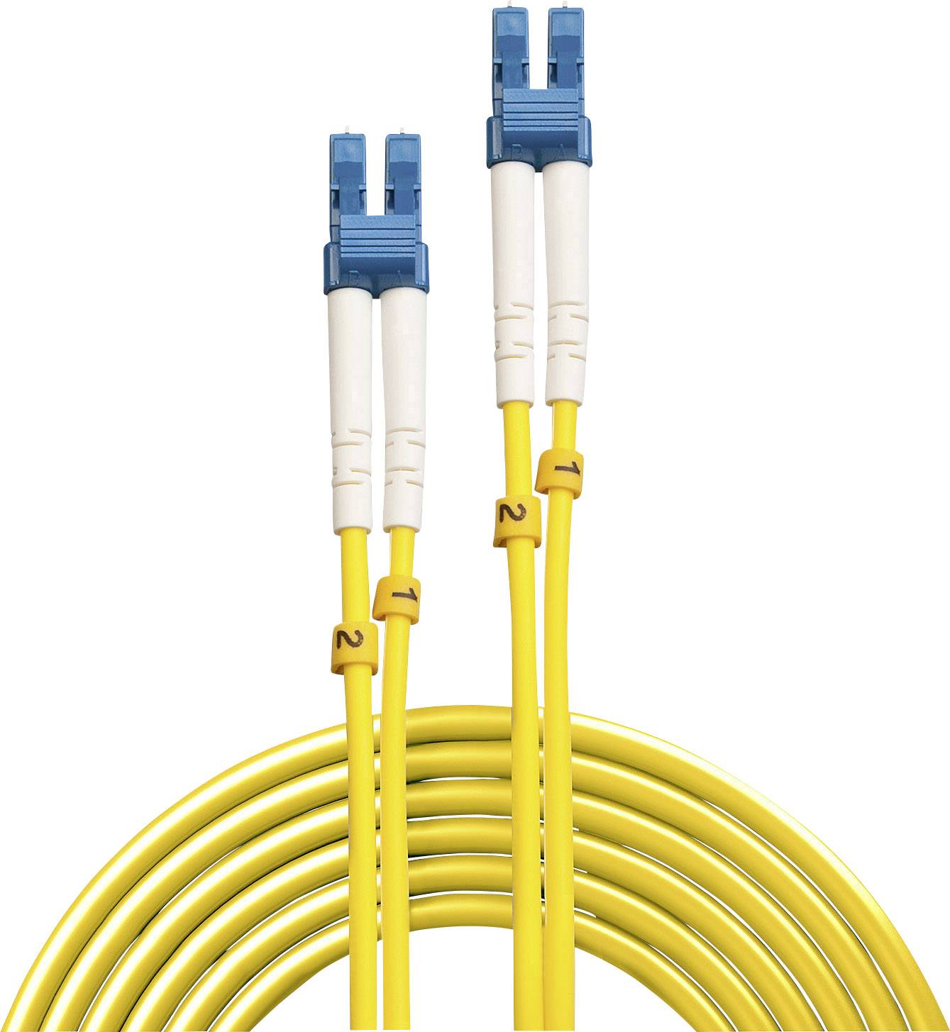 LINDY 47451 Fibreglass FO Cable 2.00 m Yellow [1x LC plug - 1x LC plug] 9/125 µ Singlemode OS2