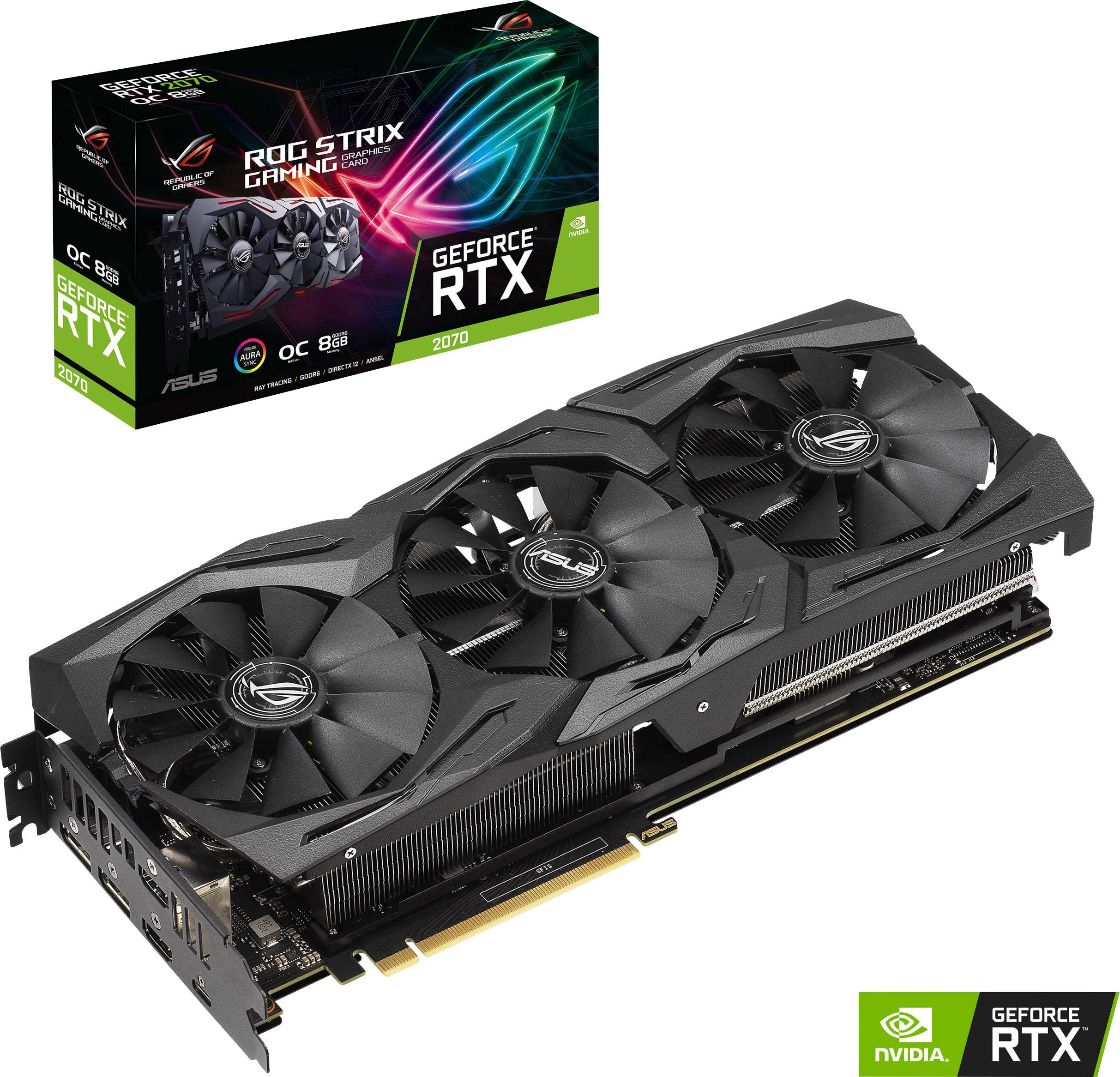 Asus GPU Nvidia GeForce RTX2070 Gaming Overclocked 8 GB GDDR6 RAM PCIe x16 HDMI™, DisplayPort, USB-C™